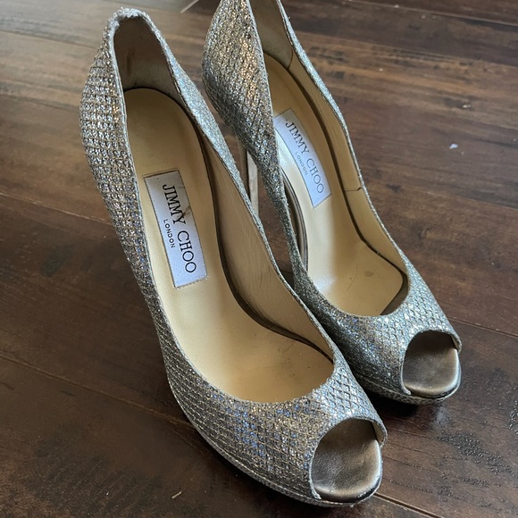 Open-toe glitter pumps Jimmy Choo - Picture 3 of 3